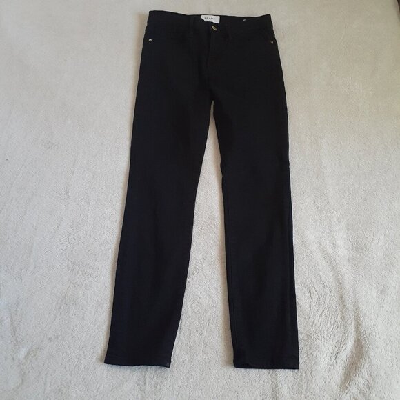 Frame Women's Size 26 Black Film Noir Le Skinny de Jeanne Crop Jeans - Picture 4 of 16